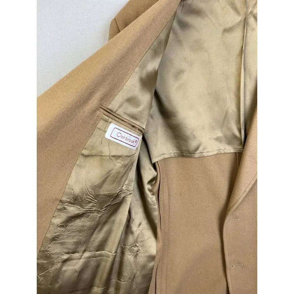 Oakbrook VIntage Wool Sports Jacket Men 46 L Camel Tan Work Business